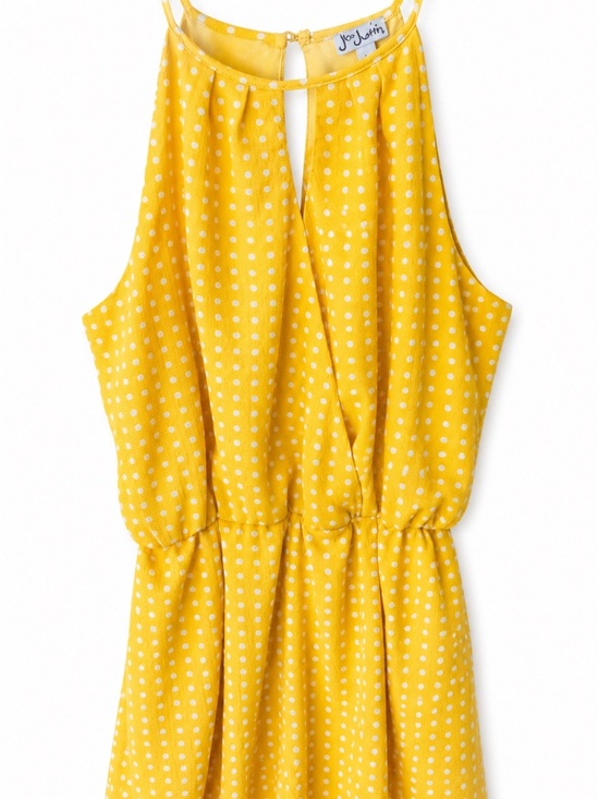 Justice Pants - Justice Yellow Polka Dot Sleeveless Romper-Size Large
